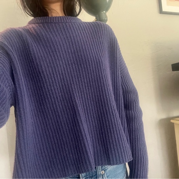 Monki Crewneck Purple Rib Sweater - Picture 3 of 5